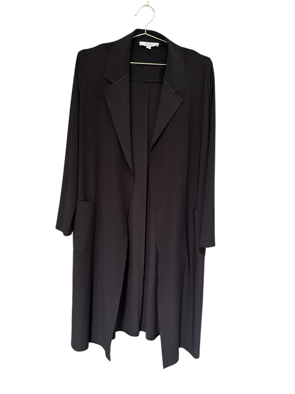 Max Mara Leisure Long Jersey Cardigan Duster Black Size XL